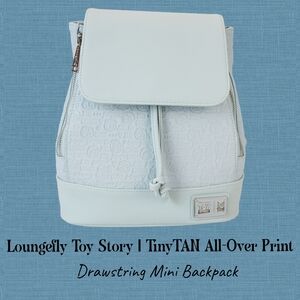 LOUNGEFLY BTS Toy Story | TinyTAN All-Over Print Drawstring Mini Backpack